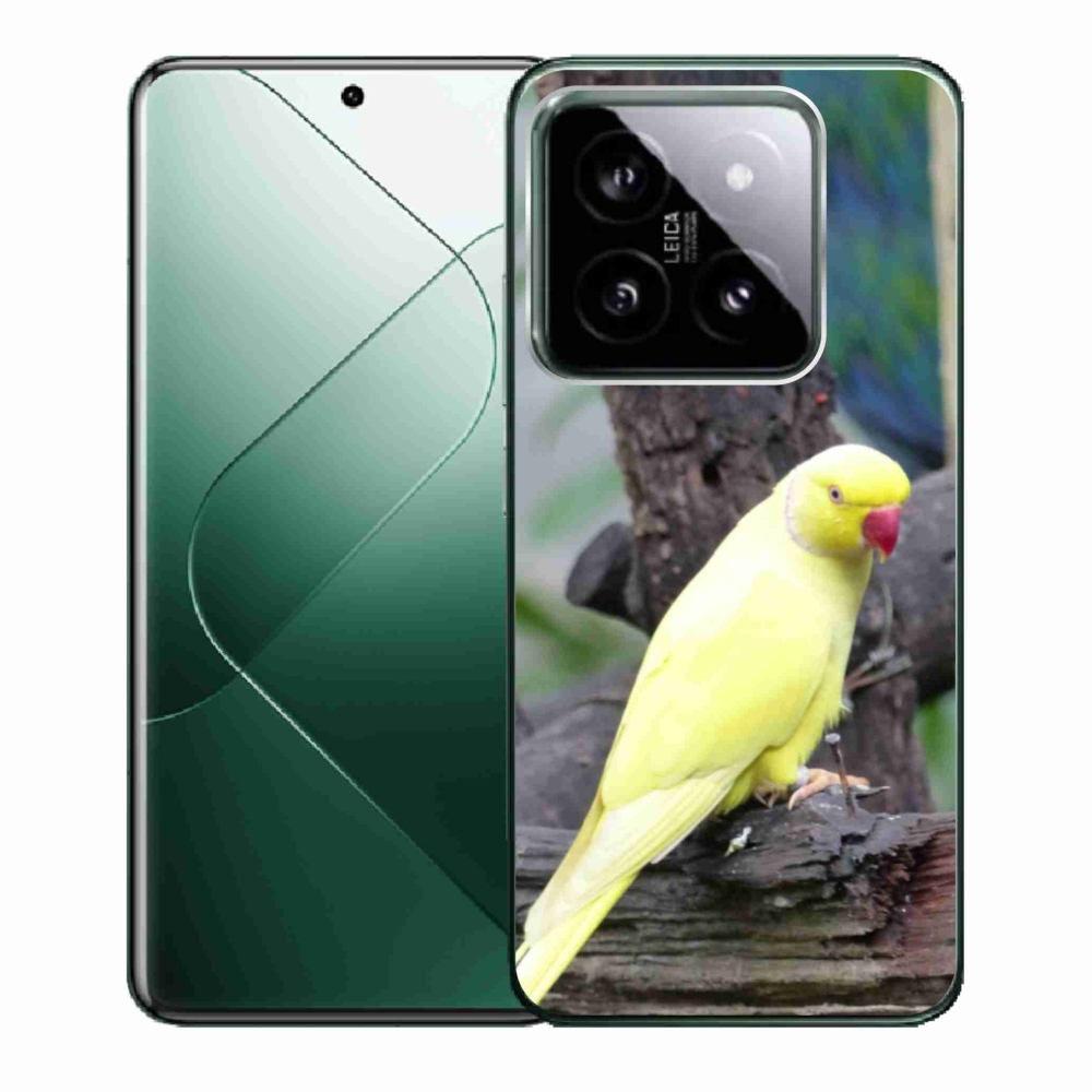 Gél borítás mmCase a Xiaomi 14-hez - papagáj alexander sárga