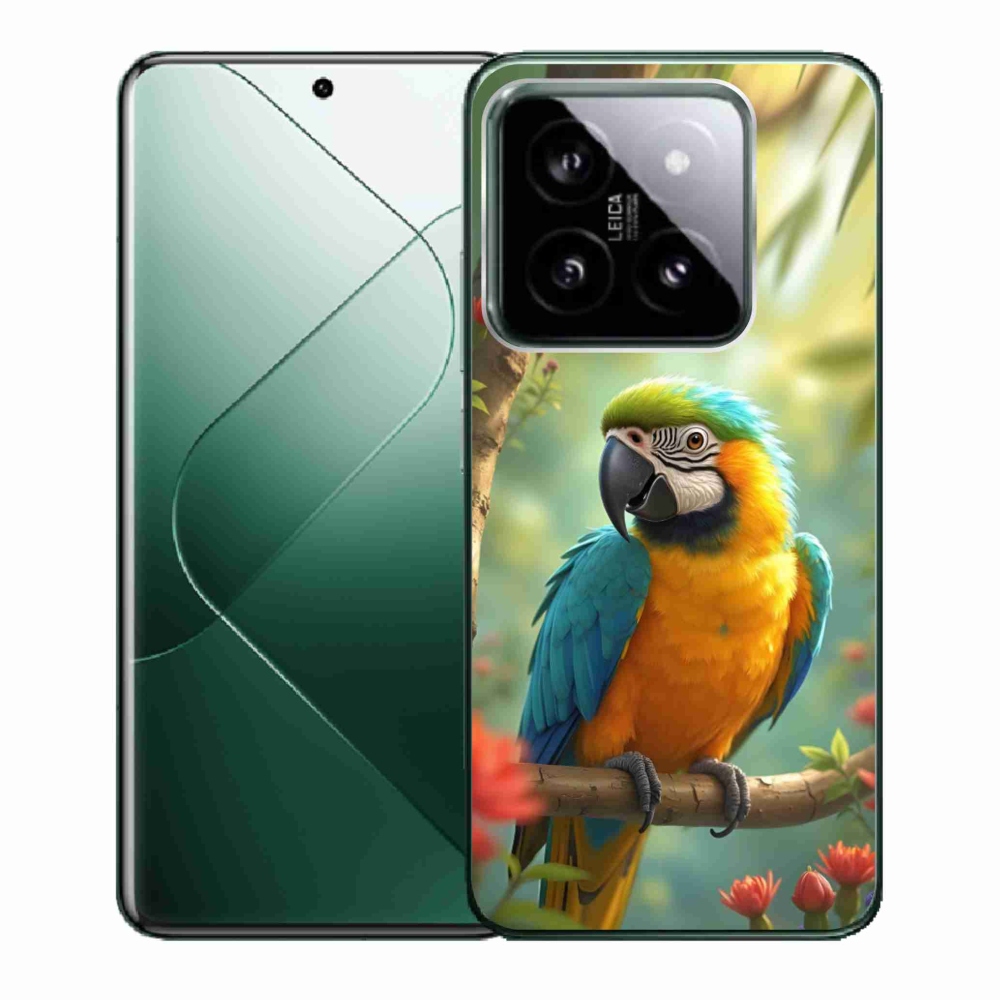 Gél borítás mmCase a Xiaomi 14 - papagáj ara kék és sárga