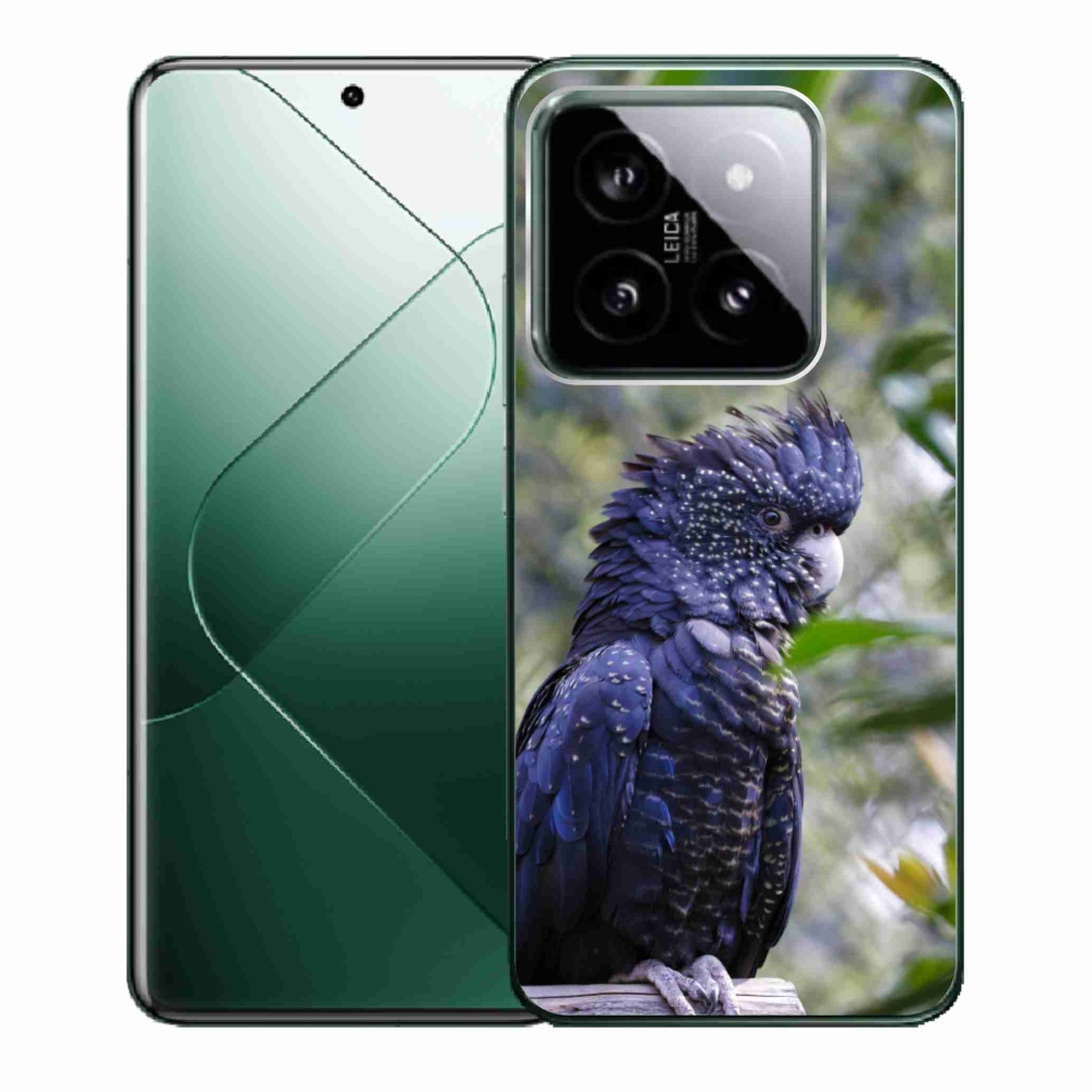 Gél borítás mmCase a Xiaomi 14-hez - papagáj kakadu fekete