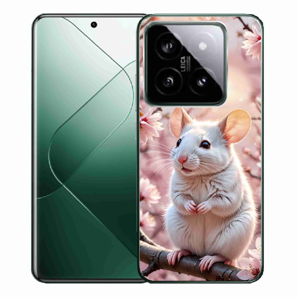 Gél borítás mmCase a Xiaomi 14 Pro számára - fehér egér az ágon