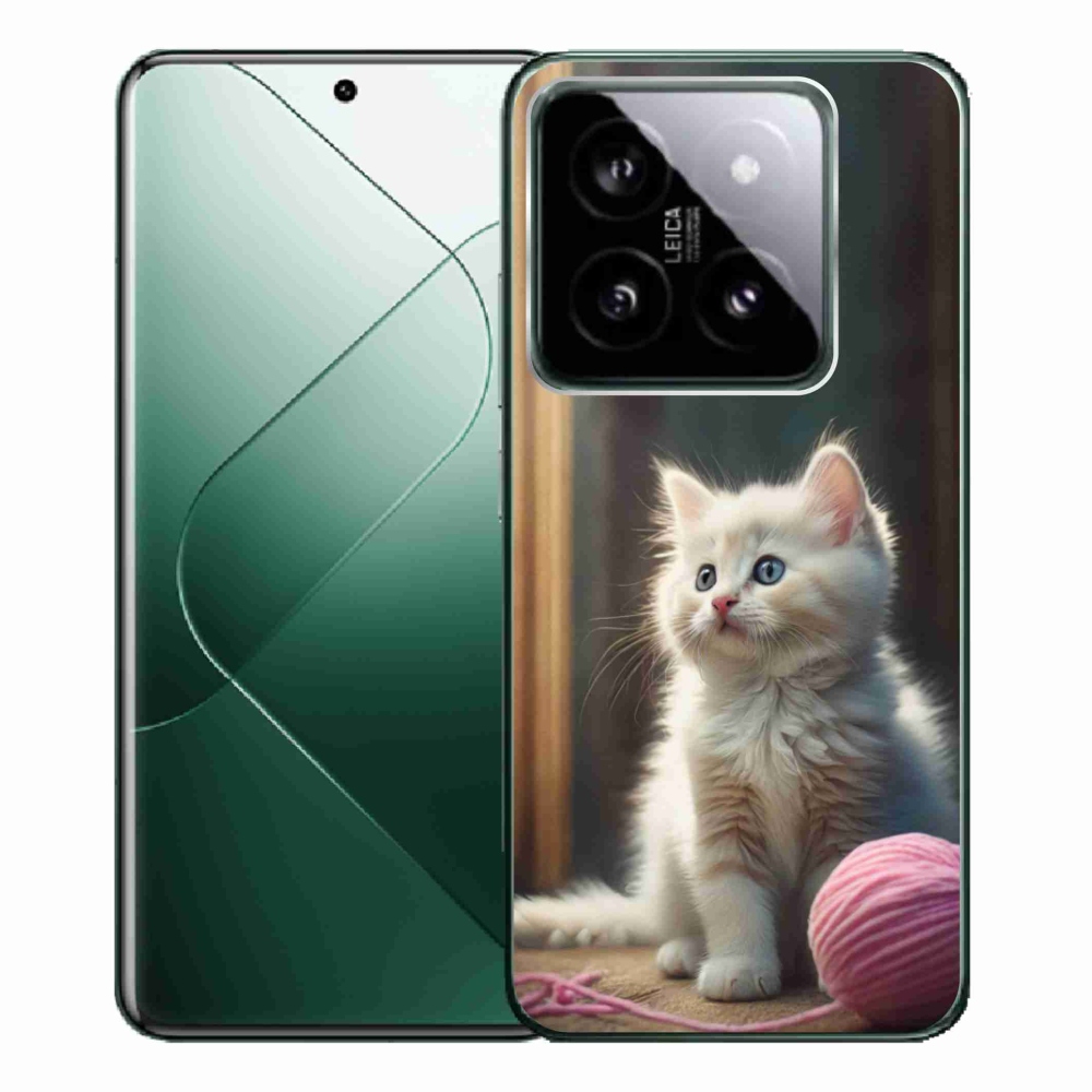 Gél borítás mmCase a Xiaomi 14 Pro-hoz - fehér cica 2