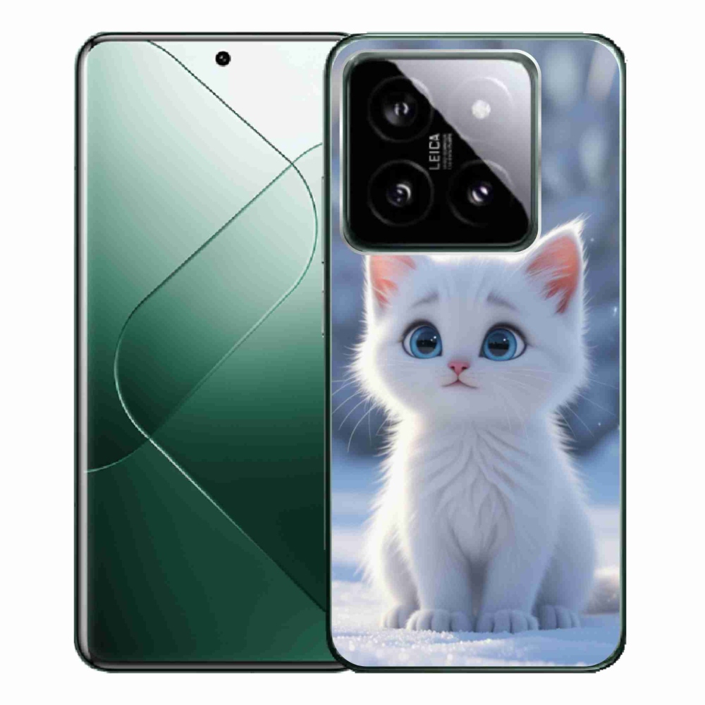 Gél borítás mmCase a Xiaomi 14 Pro-hoz - fehér cica 3