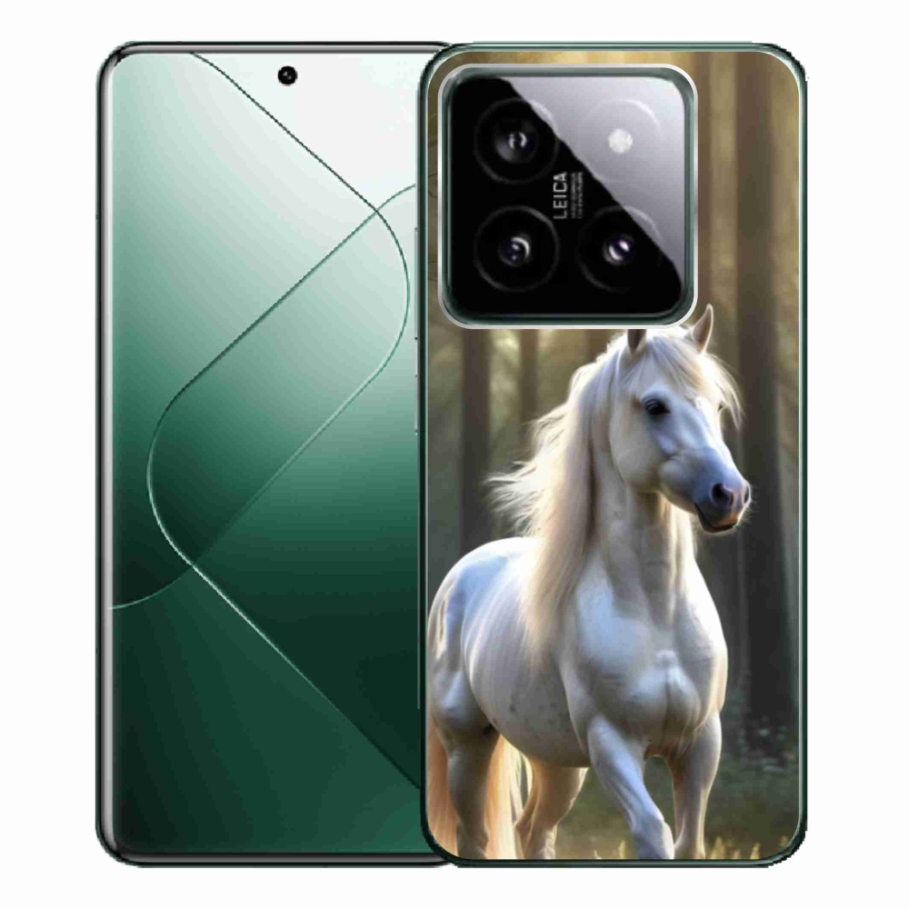Gél borítás mmCase a Xiaomi 14 Pro-hoz - fehér ló 3