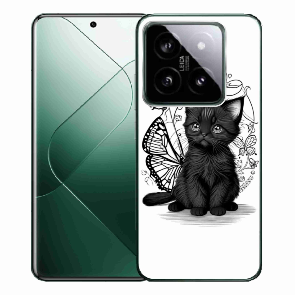 Gél borítás mmCase a Xiaomi 14 Pro számára - fekete cica