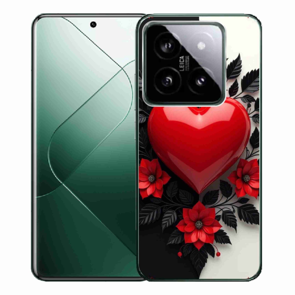 Gél borítás mmCase a Xiaomi 14 Pro-hoz - piros szív