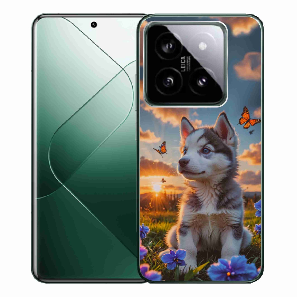 Gél borítás mmCase a Xiaomi 14 Pro-hoz - husky a naplementében
