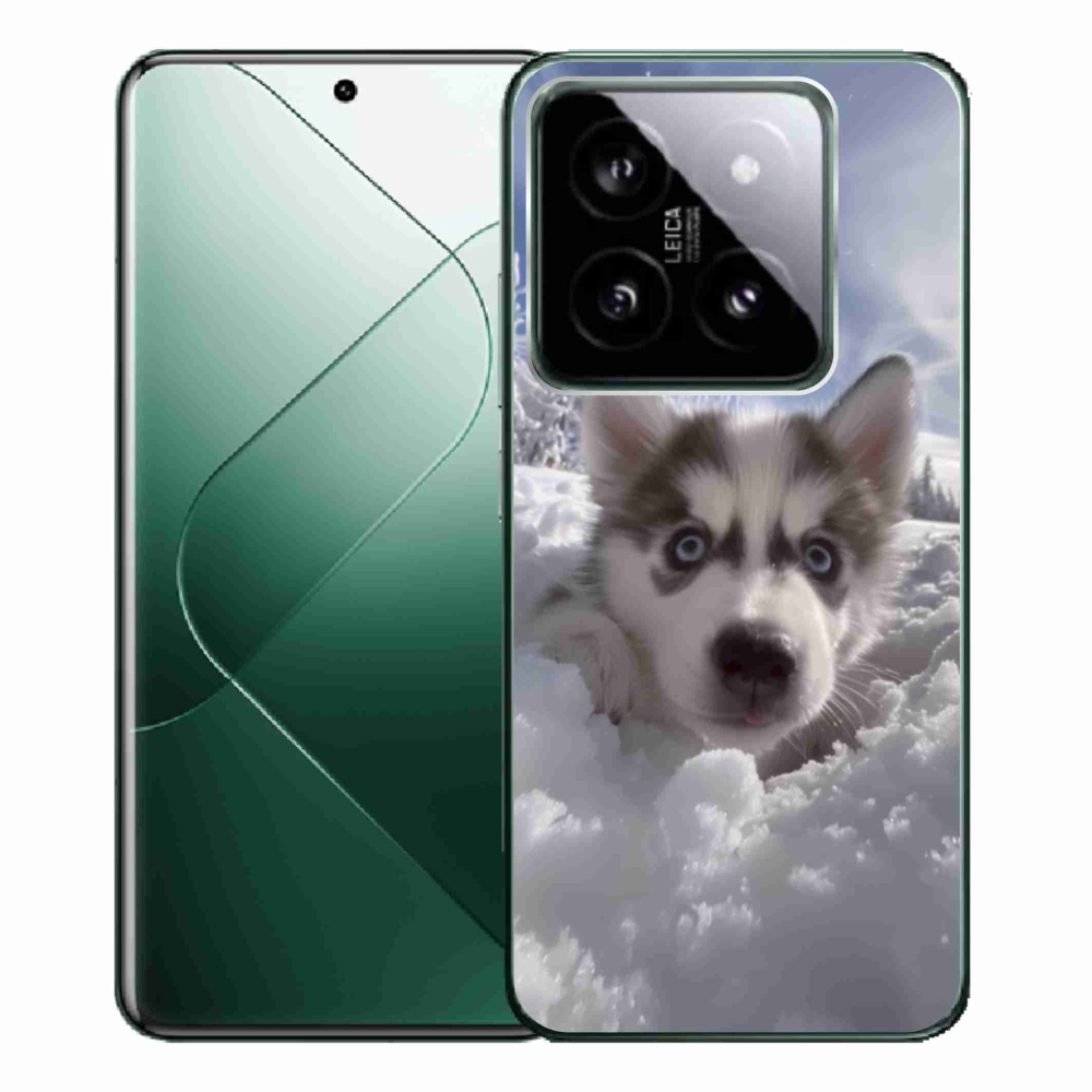 Gél borítás mmCase a Xiaomi 14 Pro számára - husky a hóban