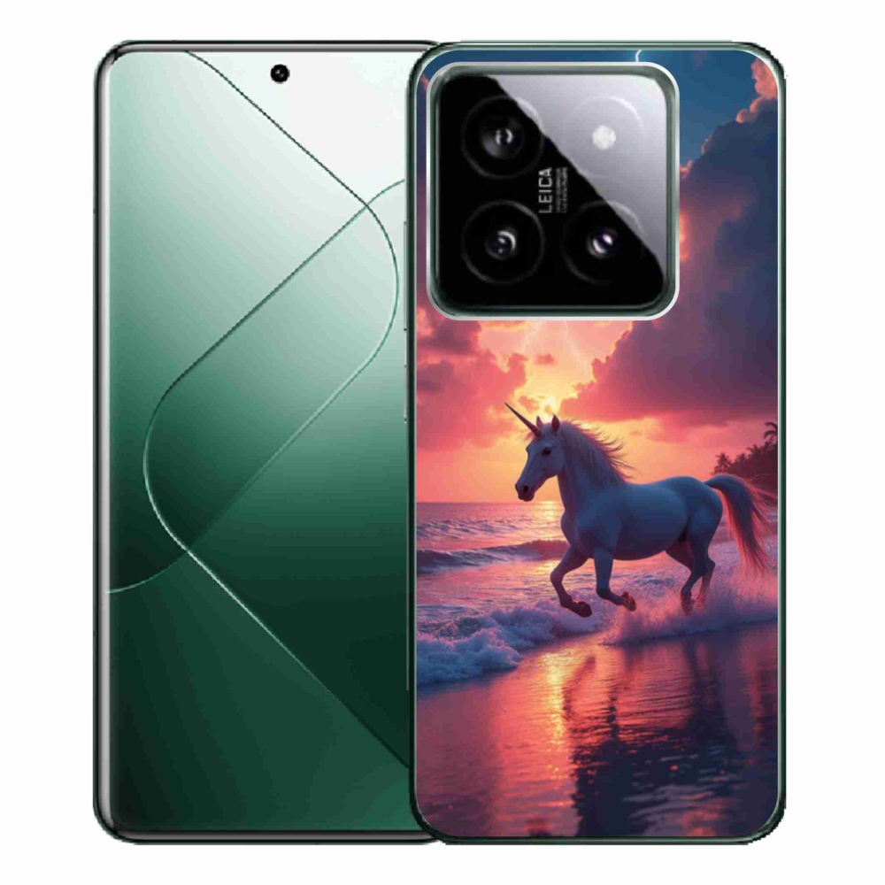 Gél borítás mmCase a Xiaomi 14 Pro-hoz - egyszarvú a tengerparton