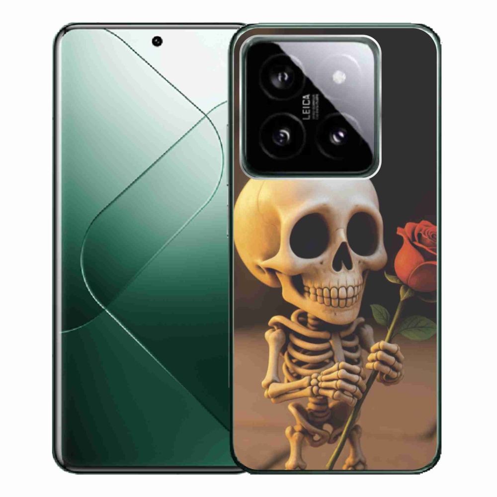 Gél borítás mmCase a Xiaomi 14 Pro számára - csontváz rózsával