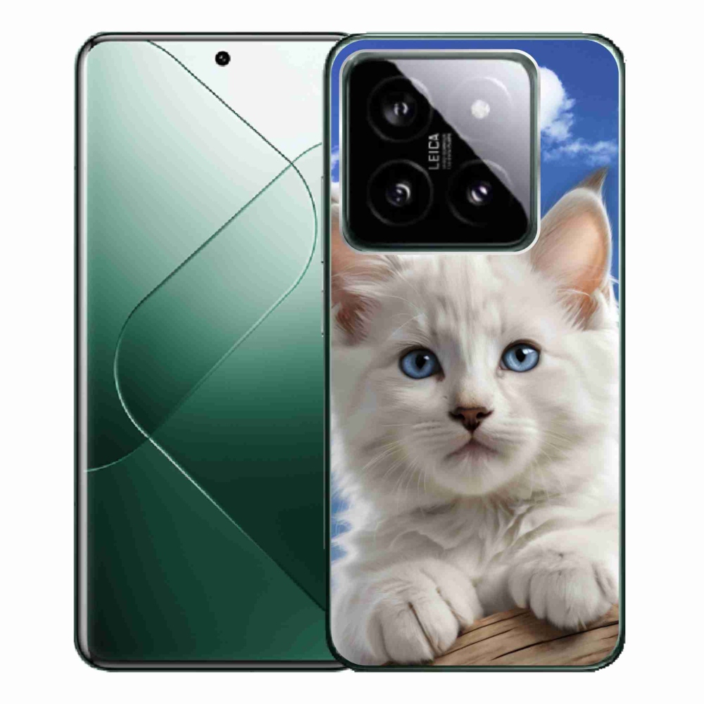 Gél borítás mmCase a Xiaomi 14 Pro számára - cica és felhők