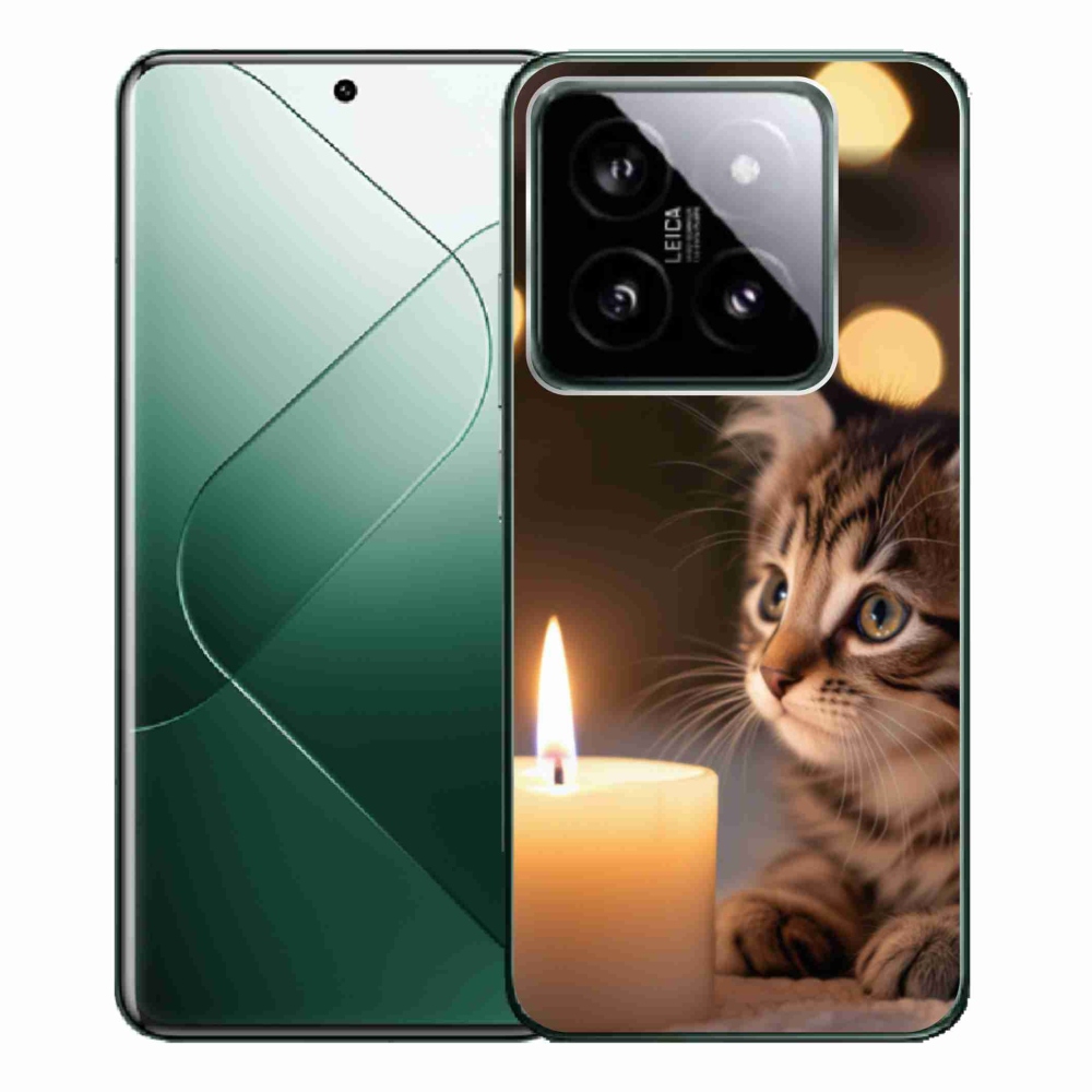 Gél borítás mmCase a Xiaomi 14 Pro számára - cica és gyertya