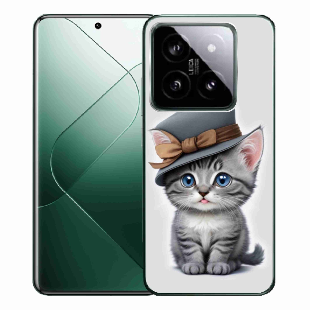Gél borítás mmCase a Xiaomi 14 Pro-hoz - cica sapkával