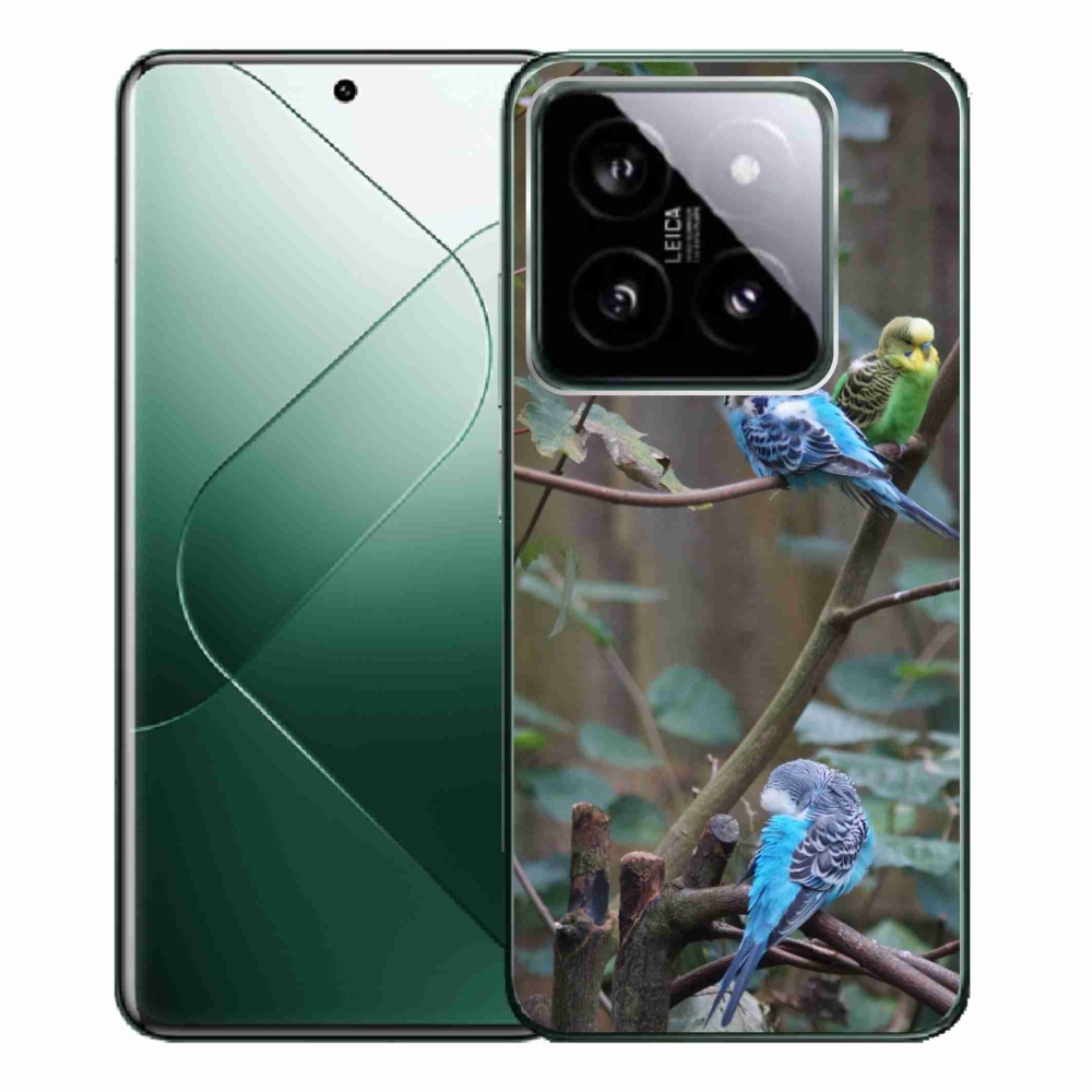 Gél borító mmCase a Xiaomi 14 Pro számára - papagájok az ágon