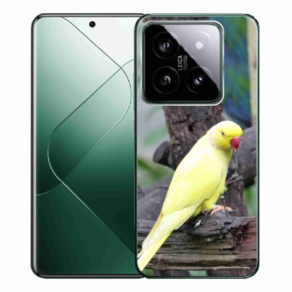 Gél borítás mmCase a Xiaomi 14 Pro-hoz - papagáj alexander sárga