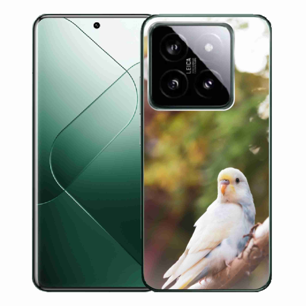 Gél borítás mmCase a Xiaomi 14 Pro - papagáj andulka fehér