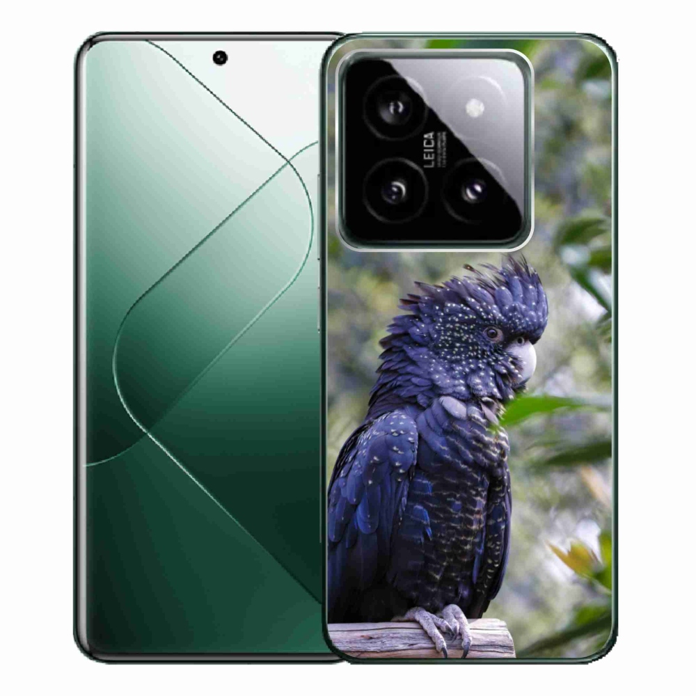 Gél borítás mmCase a Xiaomi 14 Pro-hoz - papagáj kakadu fekete