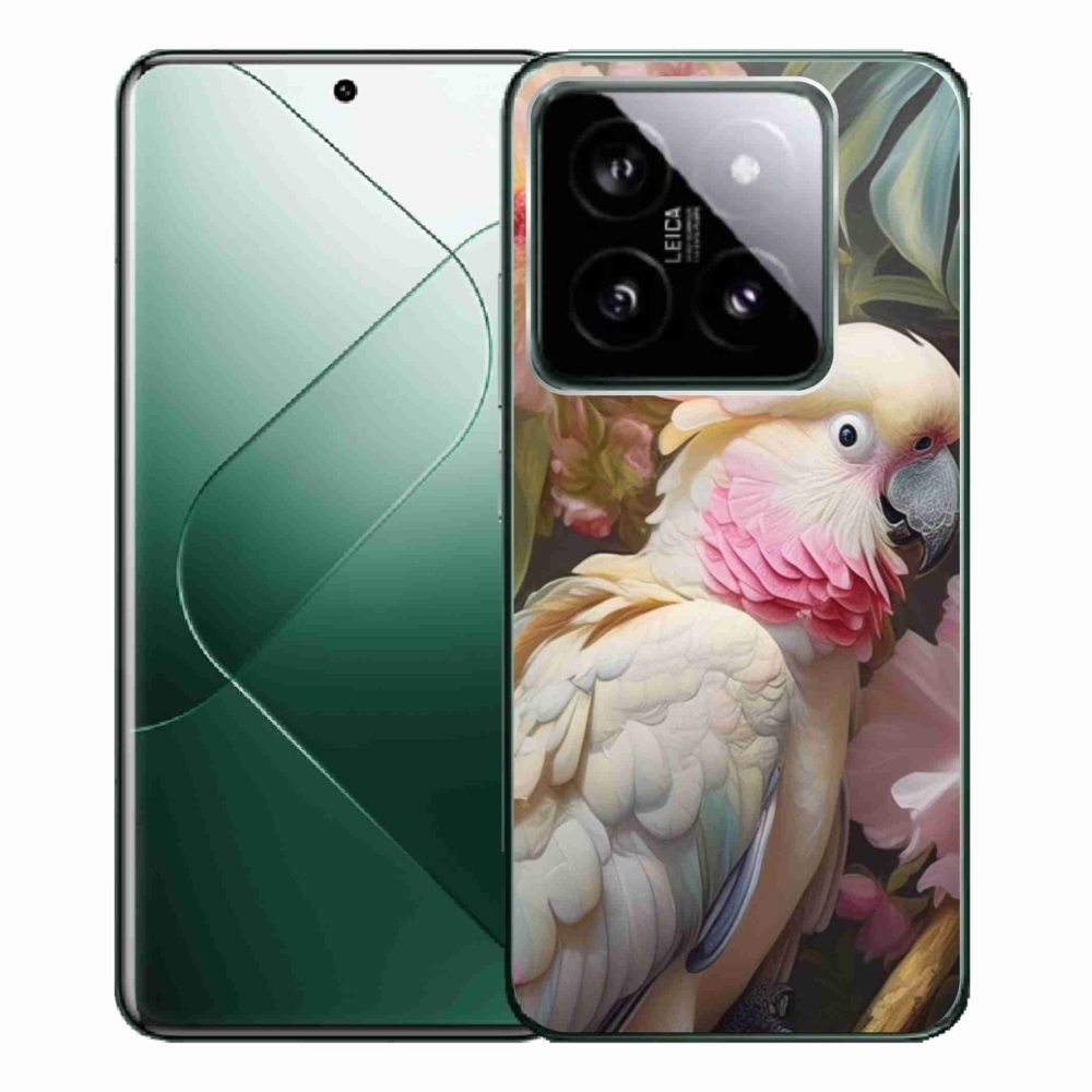 Gél borítás mmCase a Xiaomi 14 Pro-hoz - papagáj kakadu rózsaszín 2