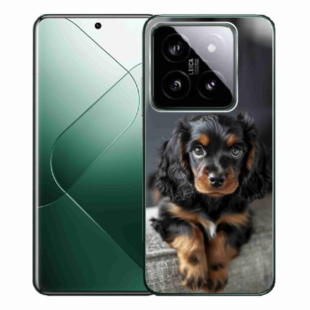 Gél borítás mmCase a Xiaomi 14 Pro számára - aranyos hosszú szőrű tacskó