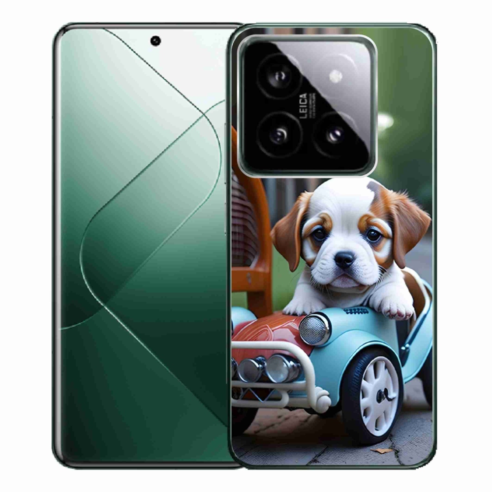 Gél borítás mmCase a Xiaomi 14 Pro - kiskutya retro autóban