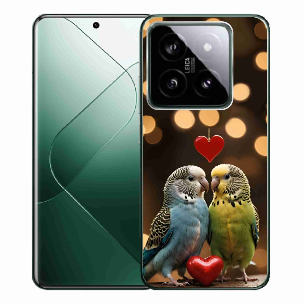 Gél borítás mmCase a Xiaomi 14 Pro számára - szerelmes papagájok