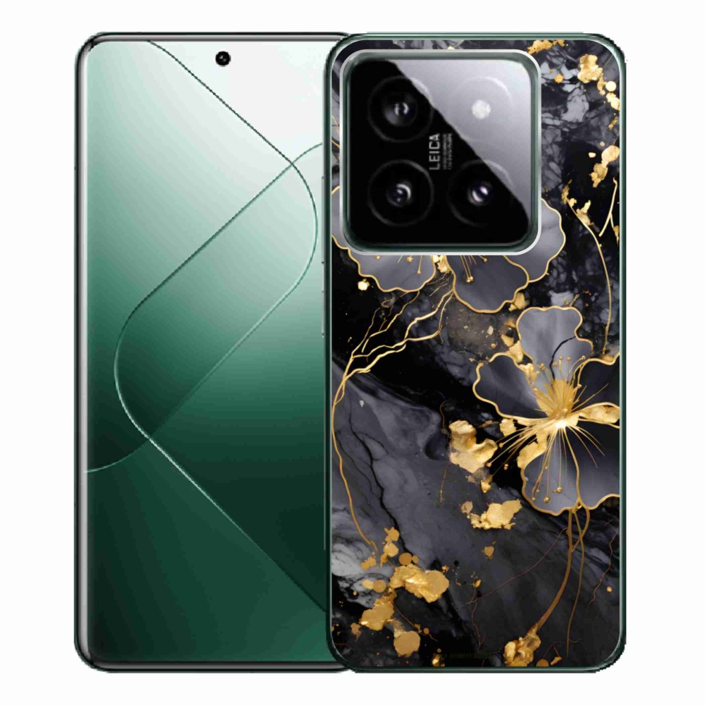 Gél borítás mmCase a Xiaomi 14 Pro számára - arany virágok