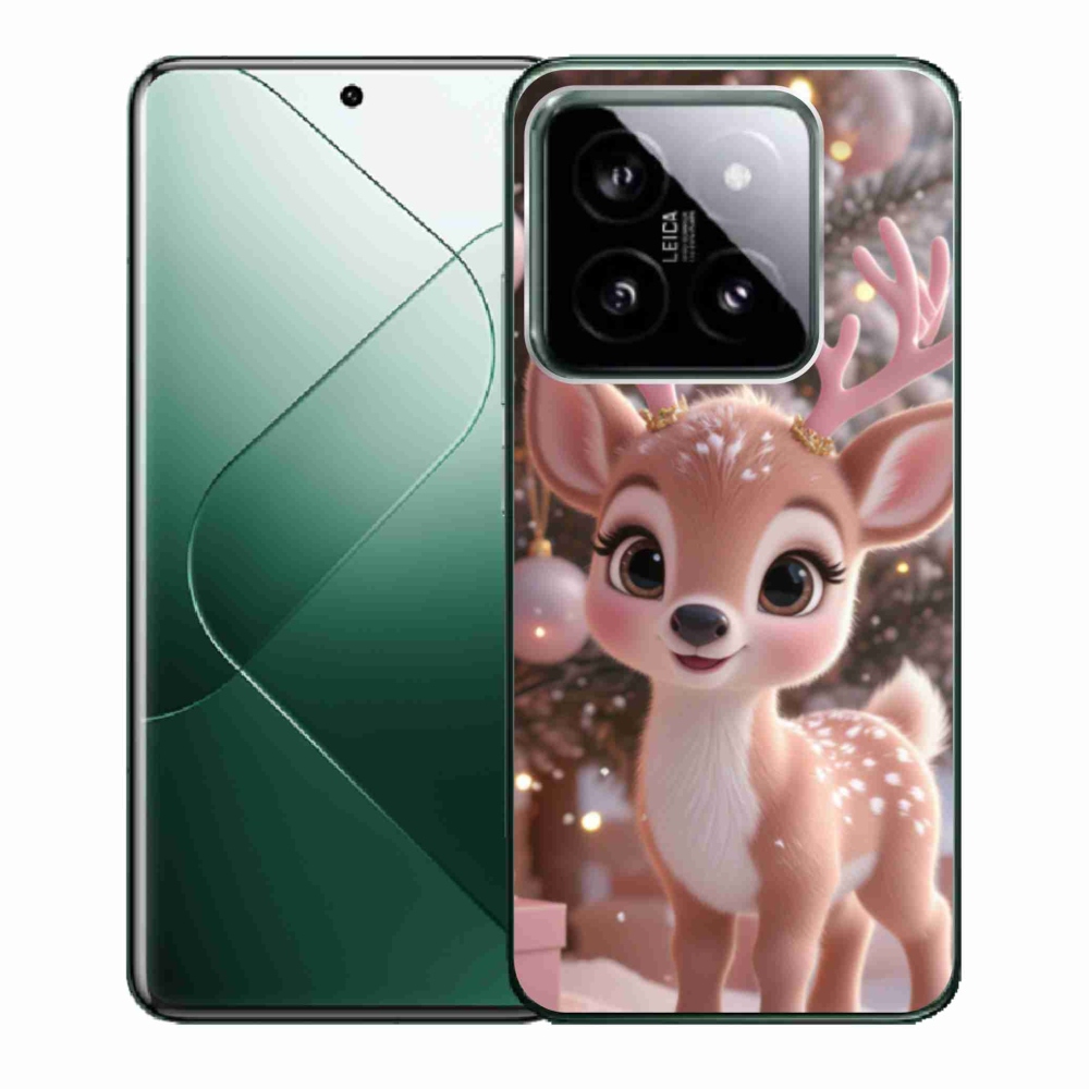 Gél borító mmCase a Xiaomi 14-hez - aranyos rénszarvas