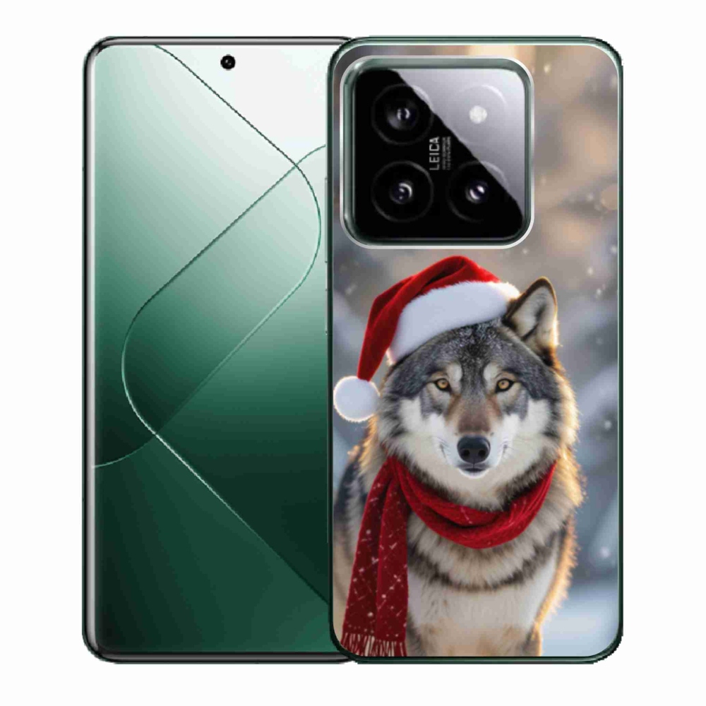 Gél borítás mmCase a Xiaomi 14 - Karácsonyi farkashoz