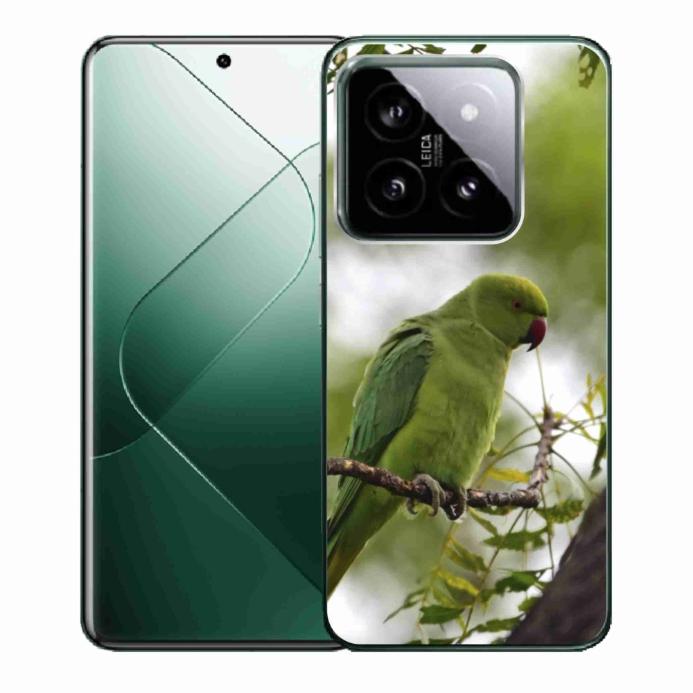 Gél borítás mmCase a Xiaomi 14-hez - zöld papagáj