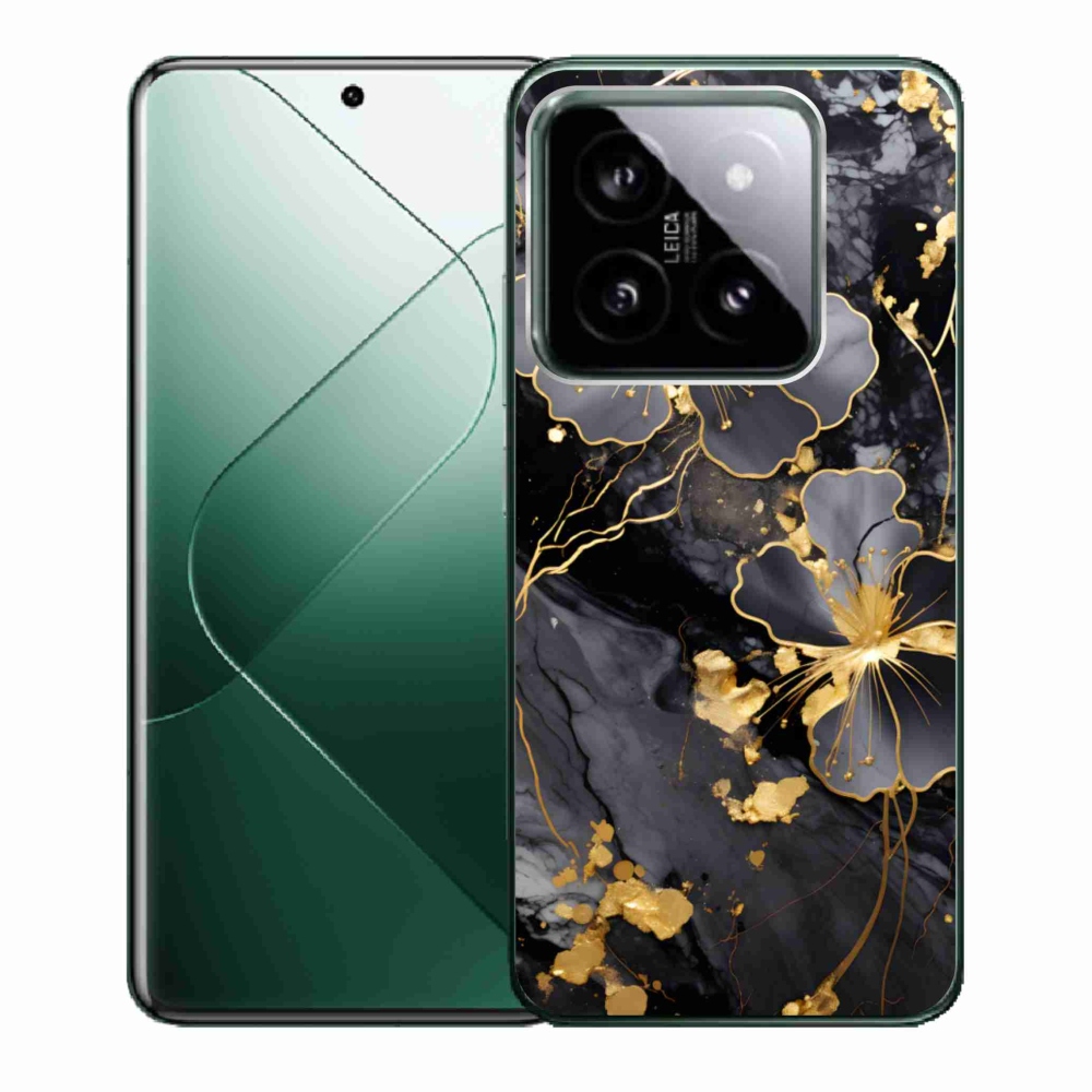 Gél borító mmCase a Xiaomi 14-hez - arany virágok