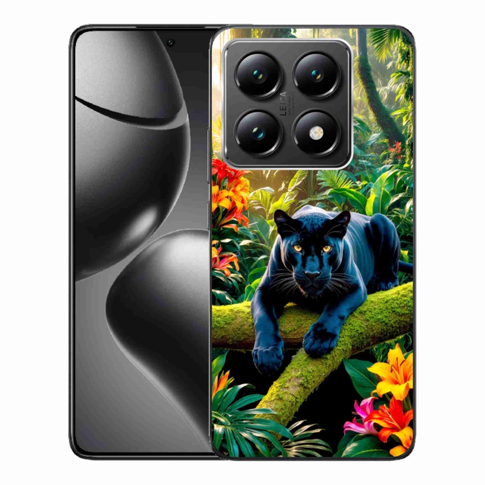 Gél borító mmCase a Xiaomi 14T-hez - fekete párduc a dzsungelben