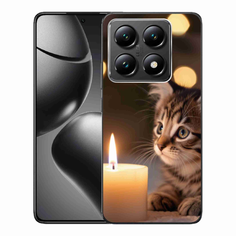 Gél borító mmCase a Xiaomi 14T-hez - cica és gyertya
