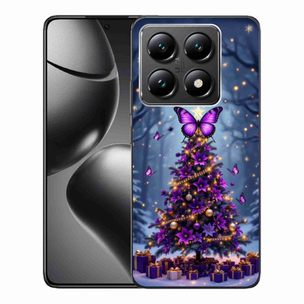 Gél borító mmCase a Xiaomi 14T-hez - pillangó karácsonyfa