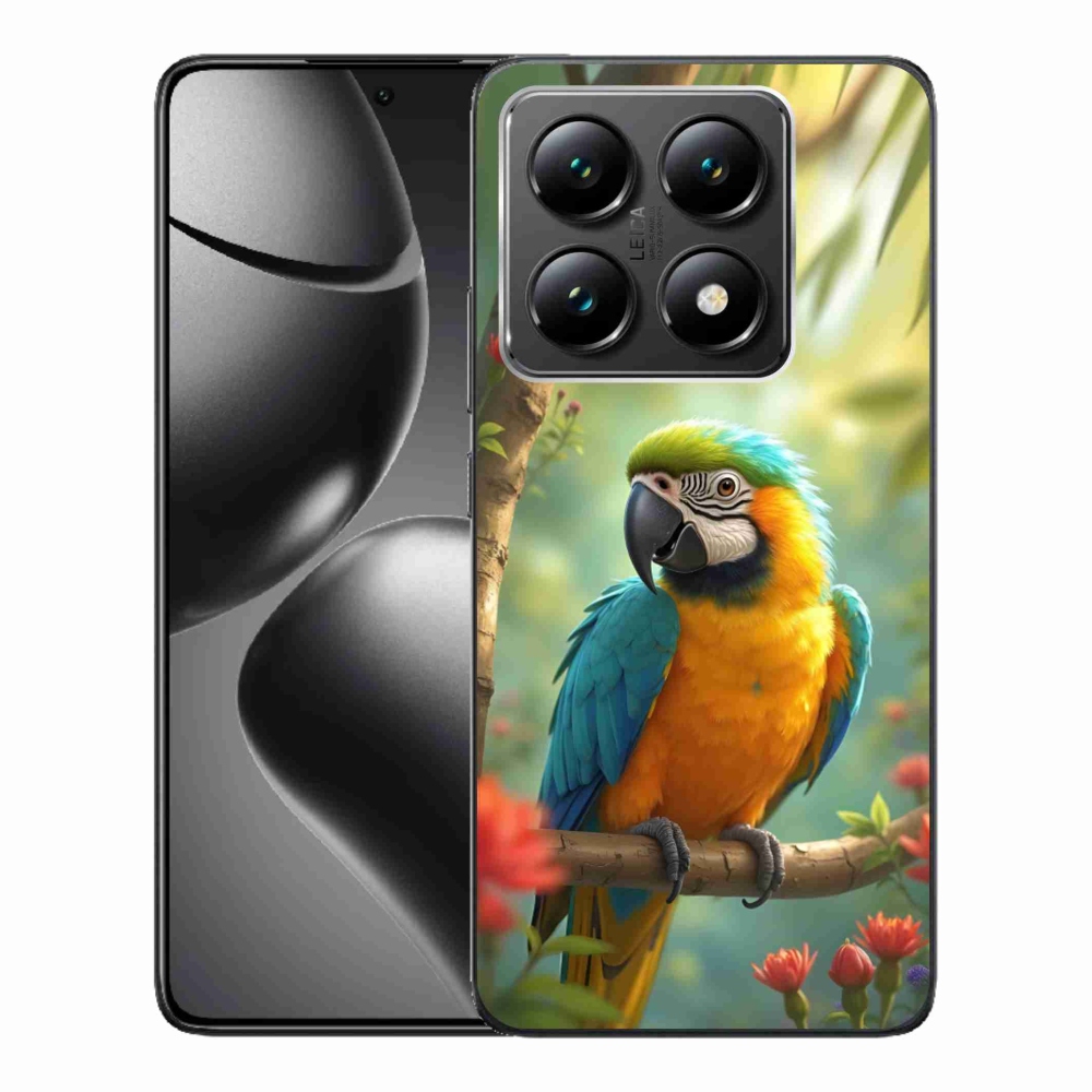 Gél borítás mmCase a Xiaomi 14T-hez - papagáj ara kék és sárga