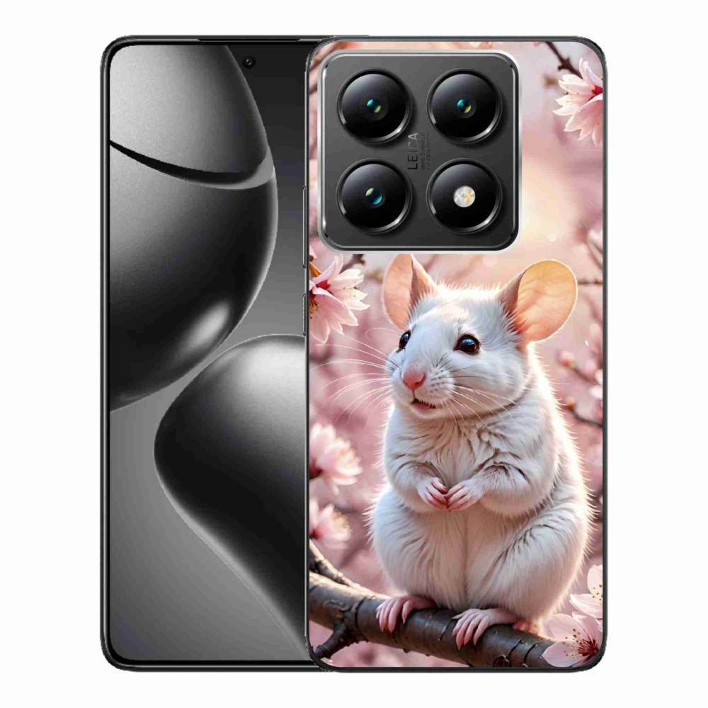 Gél borítás mmCase a Xiaomi 14T Pro számára - fehér egér az ágon