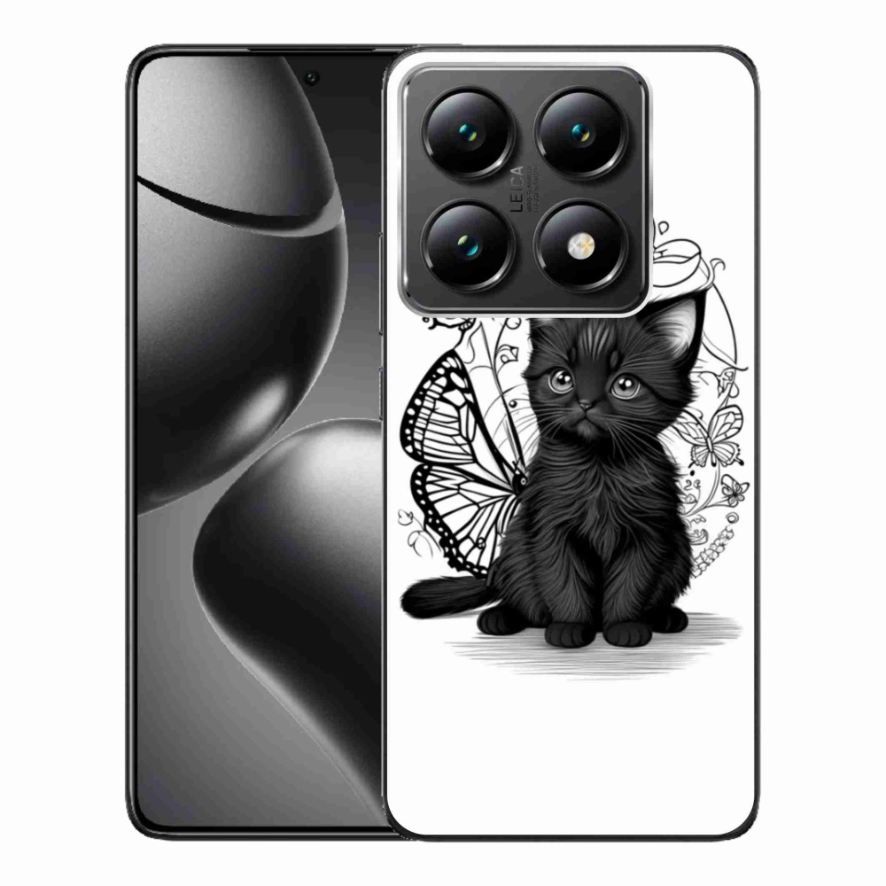 Gél borítás mmCase a Xiaomi 14T Pro számára - fekete cica