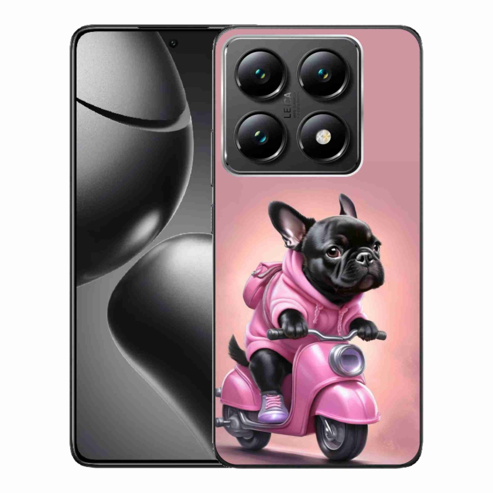 Gél borítás mmCase a Xiaomi 14T Pro számára - Francia bulldog egy robogón