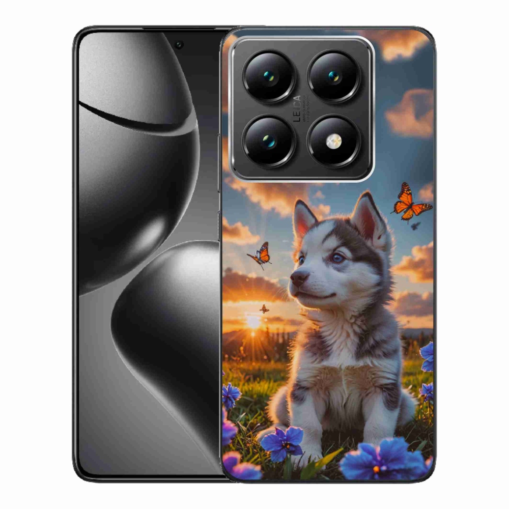 Gél borítás mmCase a Xiaomi 14T Pro számára - husky a naplementében