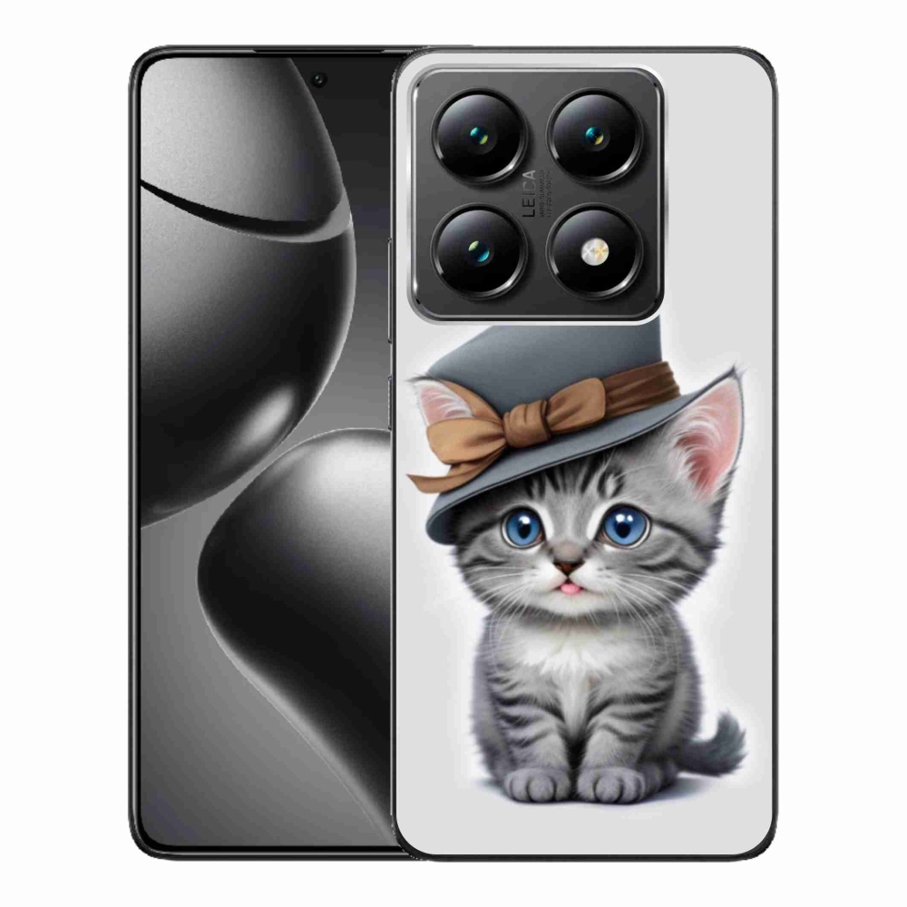Gél borítás mmCase a Xiaomi 14T Pro számára - cica sapkával