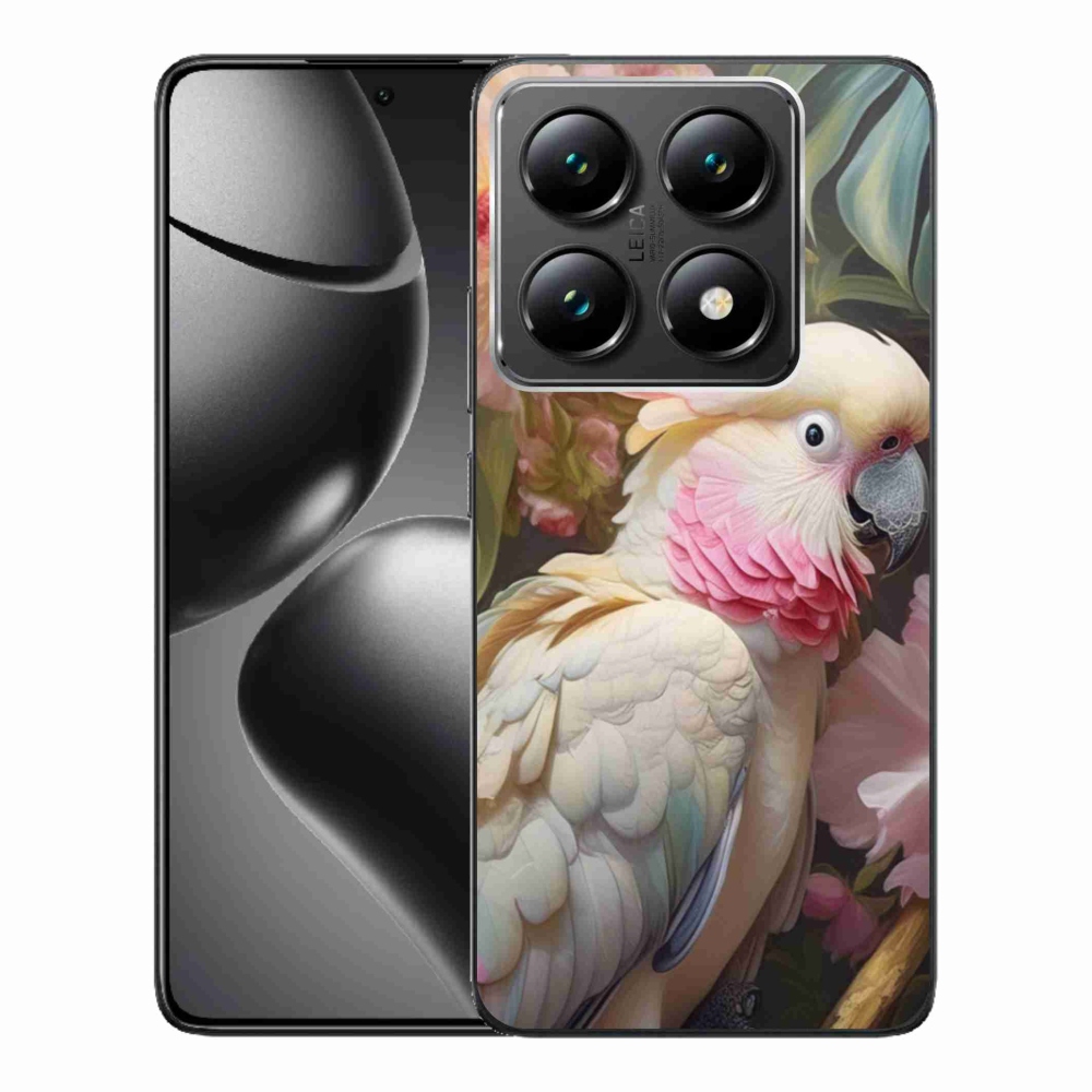 Gél borítás mmCase a Xiaomi 14T Pro-hoz - papagáj kakadu rózsaszín 2