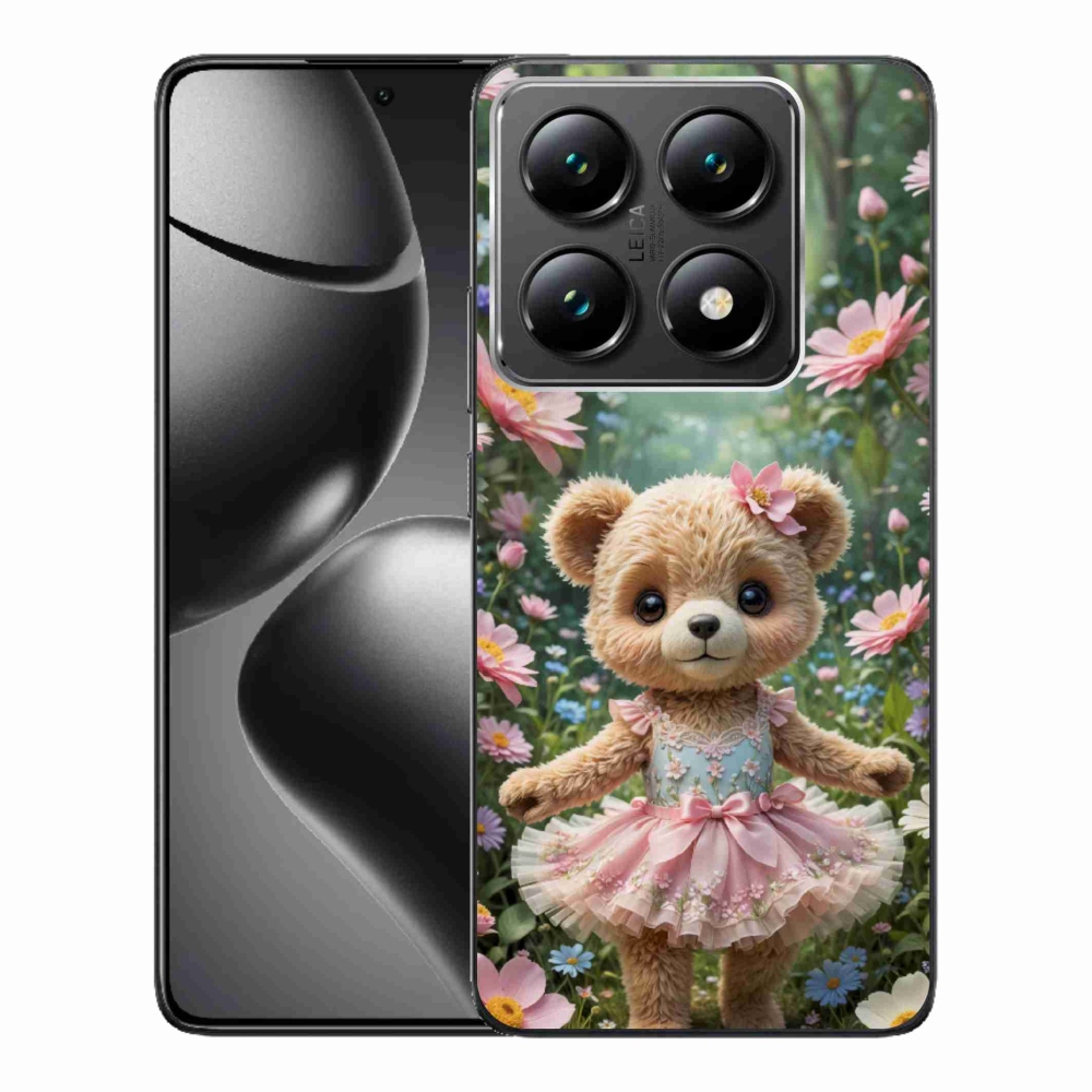 Gél borítás mmCase a Xiaomi 14T Pro számára - aranyos mackó virágokkal