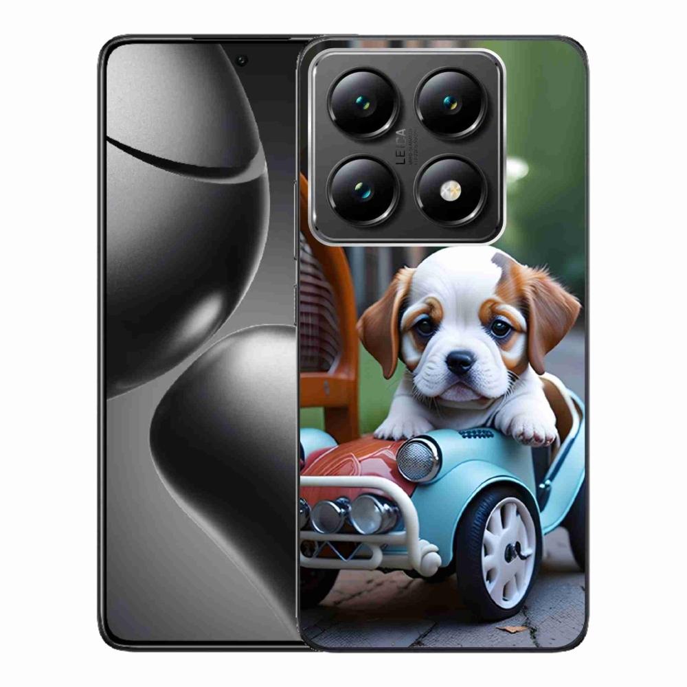 Gél borítás mmCase a Xiaomi 14T Pro - kiskutya retro autóban