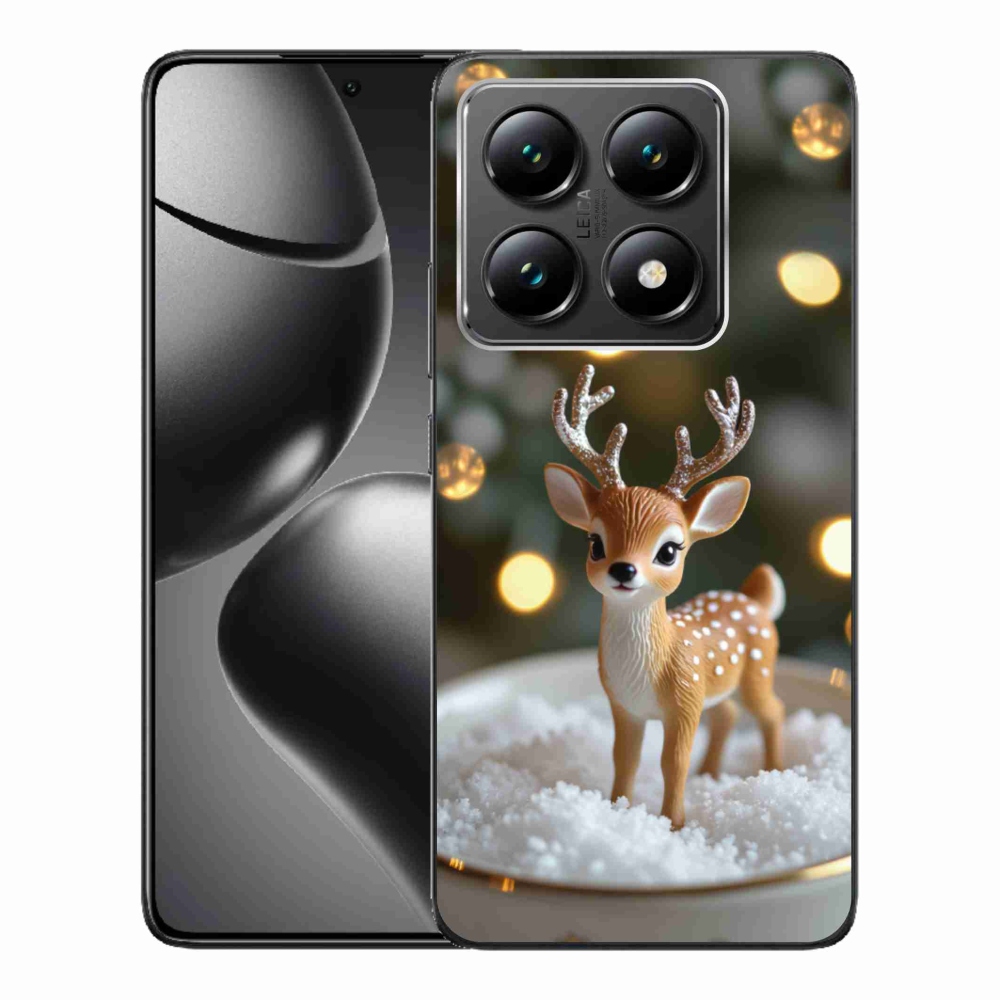 Gél borító mmCase a Xiaomi 14T-hez - aranyos karácsonyi szarvasok