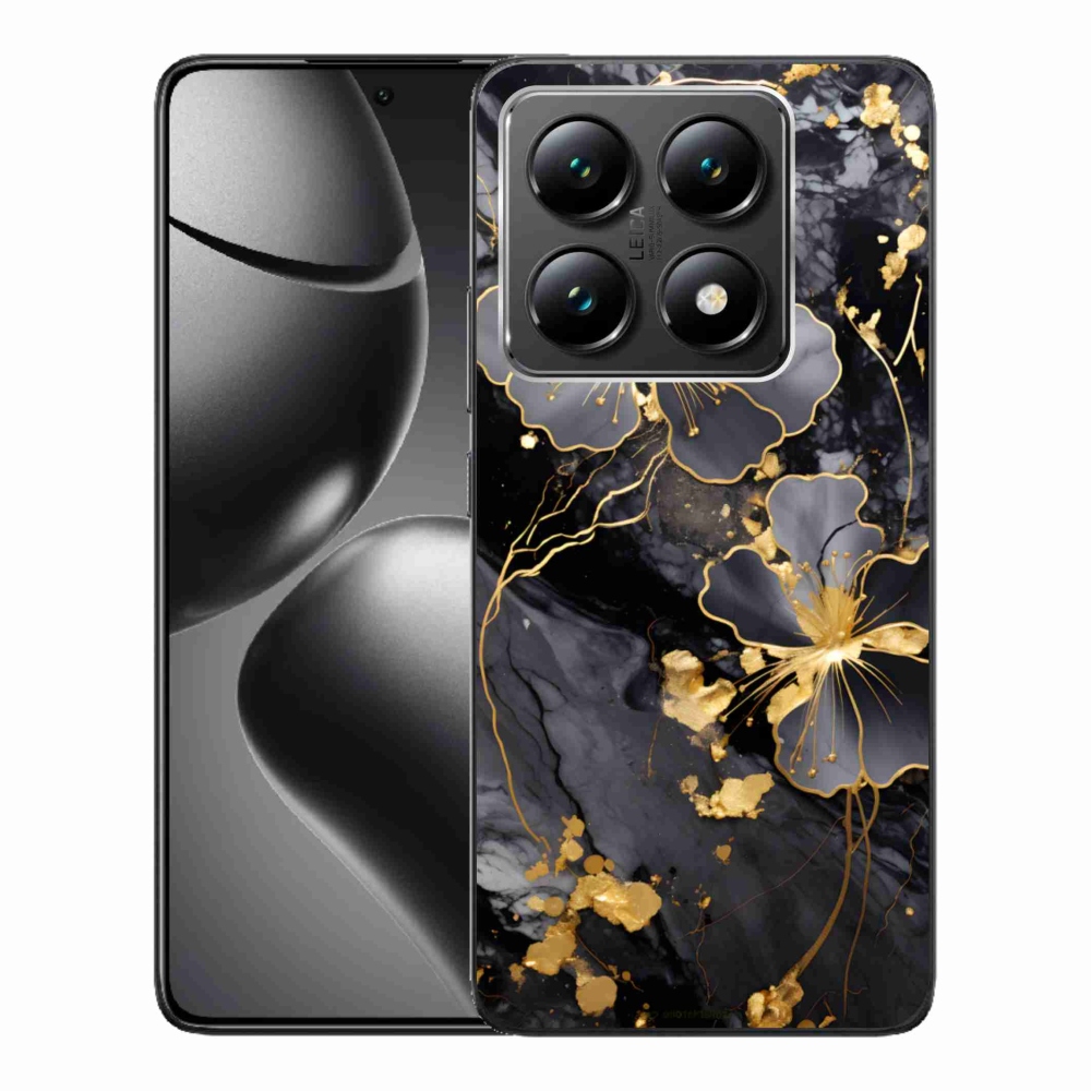 Gél borító mmCase a Xiaomi 14T-hez - arany virágok