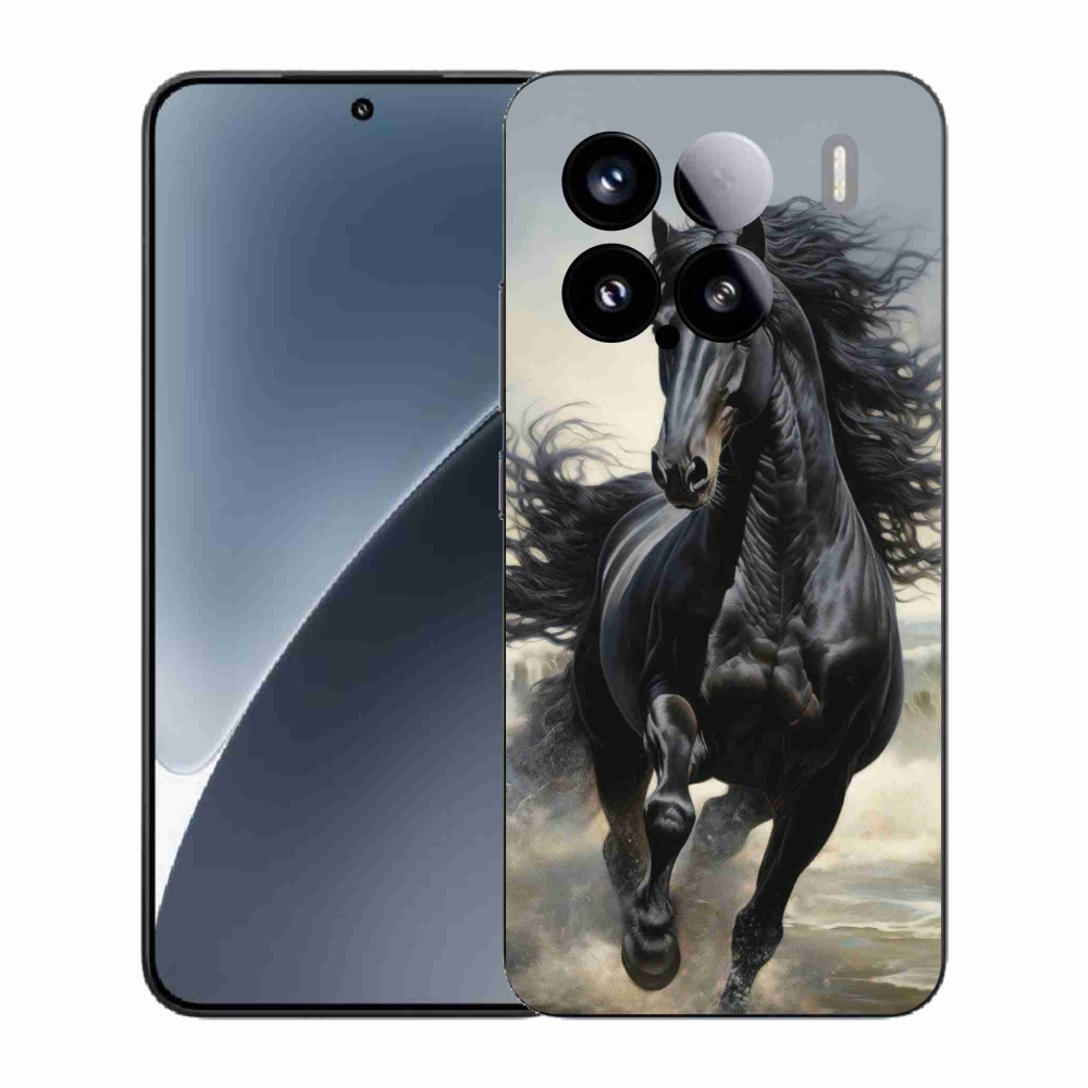 Gél borítás mmCase a Xiaomi 15 - futó fekete lóhoz