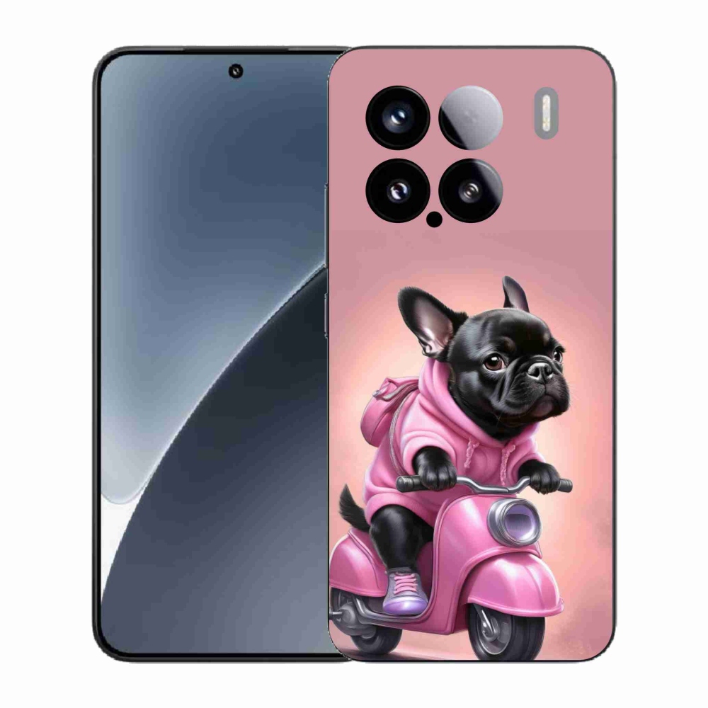 Gél borító mmCase a Xiaomi 15-öshöz - Francia bulldog egy robogón