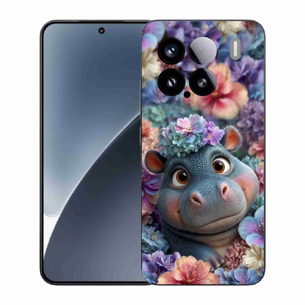 Gél borító mmCase a Xiaomi 15-öshöz - víziló virágokban