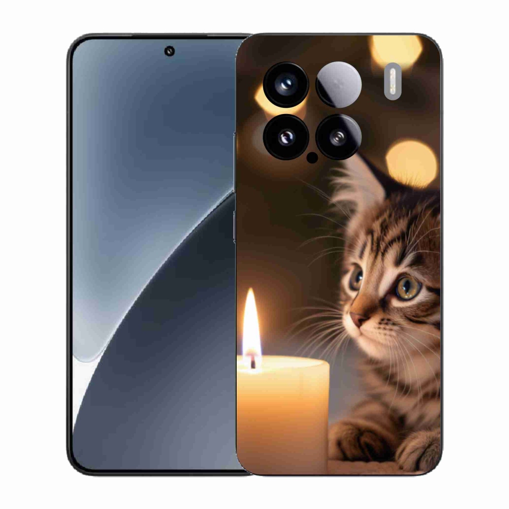 Gél borító mmCase a Xiaomi 15-hez - cica és gyertya