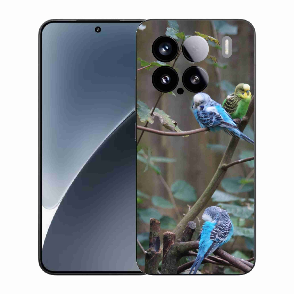 Gél borító mmCase a Xiaomi 15-hez - papagájok az ágon