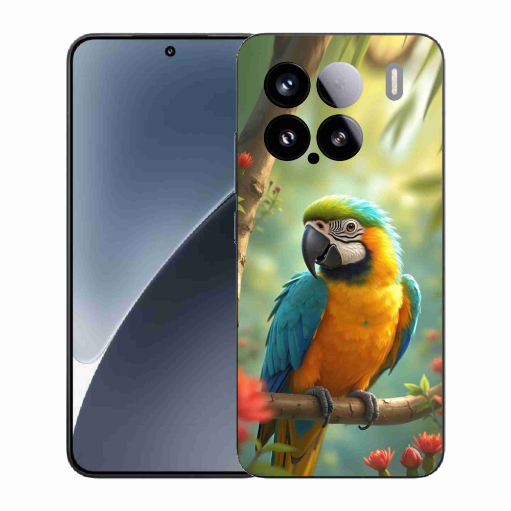 Gél borító mmCase a Xiaomi 15-hez - papagáj ara kék és sárga
