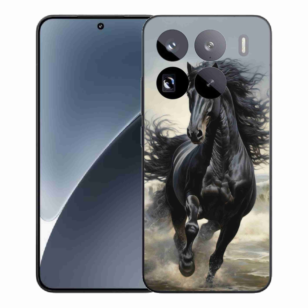 Gél borítás mmCase a Xiaomi 15 Pro - futó fekete lóhoz